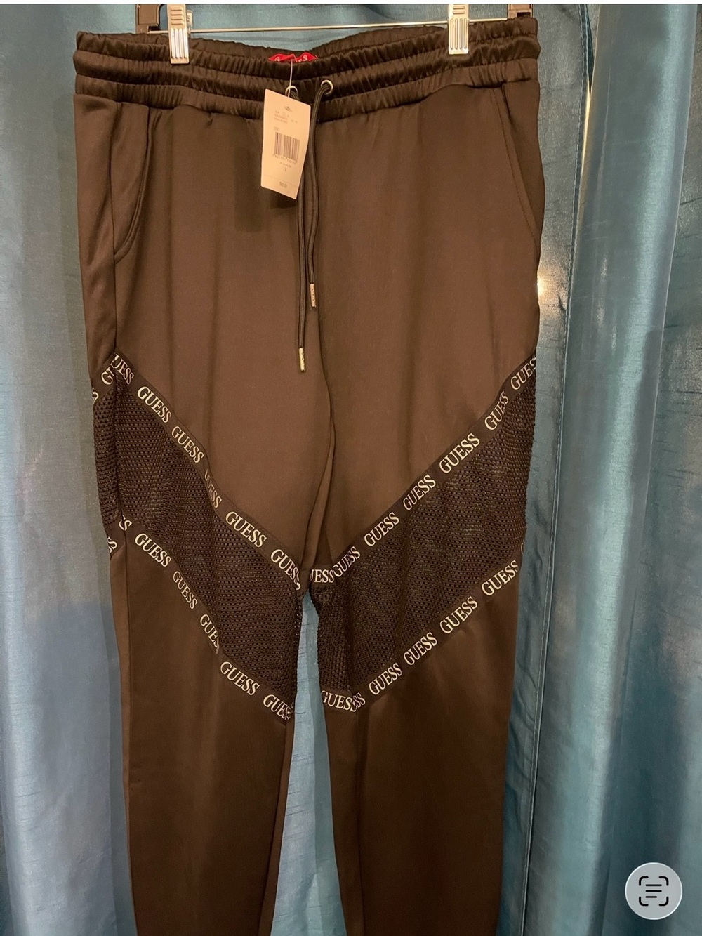 GUESS Black Women Logo-Trim Panel Joggers